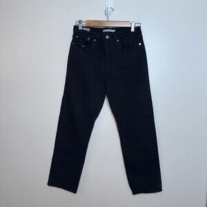 Levi’s Premium Wedgie Straight Jeans Women's Sz 27‎ Black Button Fly Big E